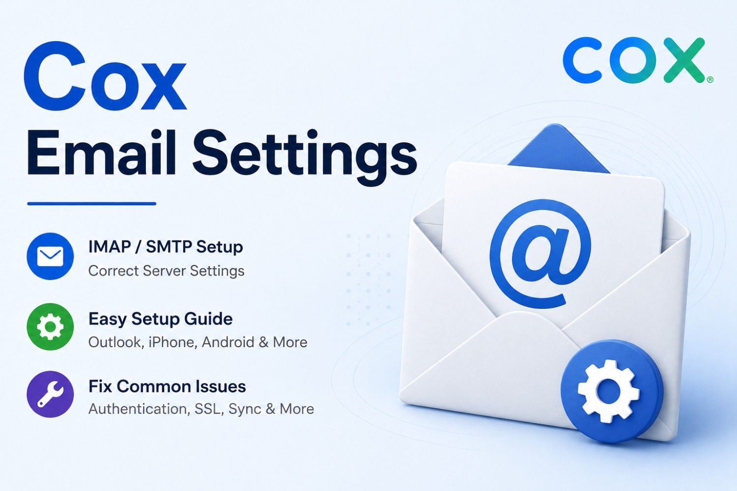 Comcast Email Settings (2026): IMAP, SMTP, POP3 & Xfinity Setup
