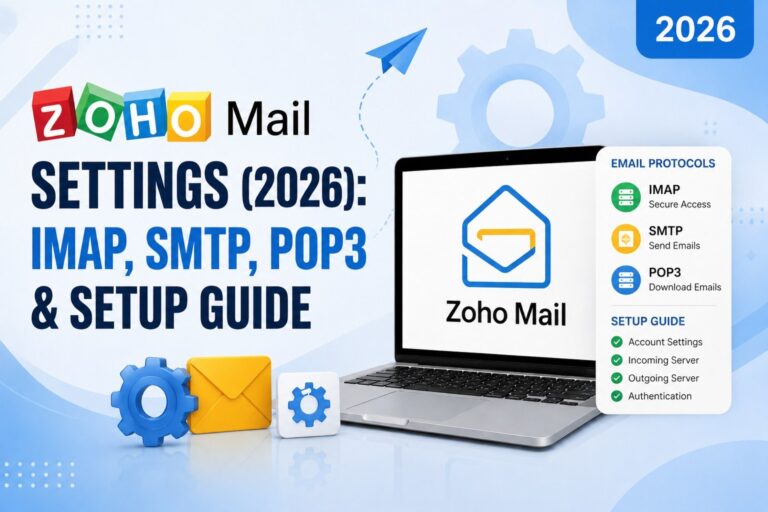 Zoho Mail Settings (2026): IMAP, SMTP, POP3 & Setup Guide
