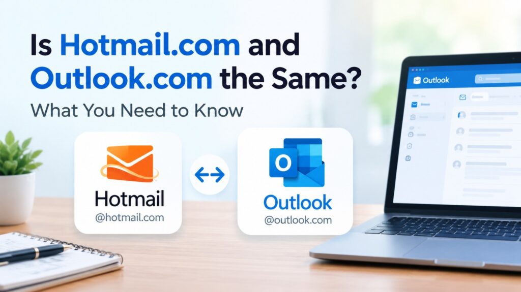 Diagram showing how a Hotmail email address connects to the Outlook.com service